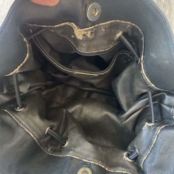 VINTAGE ROBINSON'S leather Bucket drawstring bag - Picture 8 of 10